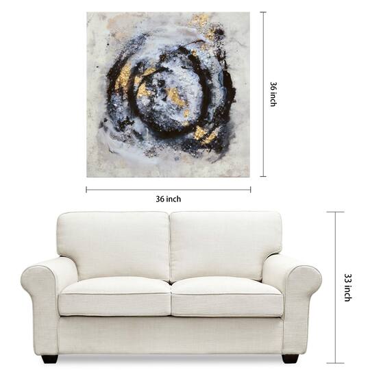 Empire Art Direct Arte De Crystallus 36" x 36" Cosmic Swirl II Epoxy Wrapped Acrylic Crystal Shard Abstract Canvas Wall Art
